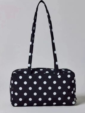 Baggu Nylon Bowler Black and White Polka Dot Bag